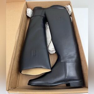 Women’s Over-the-Knee Smooth Leather Boots - Black